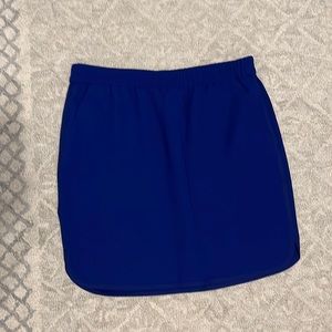 J.Crew Factory Royal Blue Skirt with Tuxedo Stripe, Pockets, and Elastic Waist